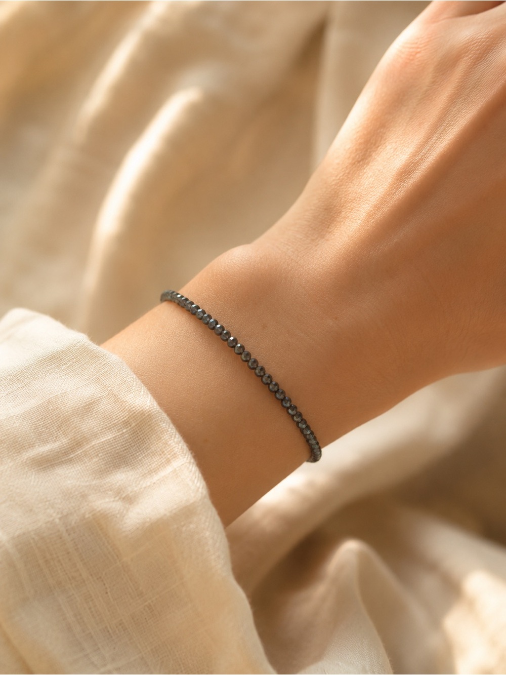 Metallic Ice Handblown Glass Beaded Bracelet/anklet - Made to Order